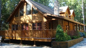 A wooden cabin