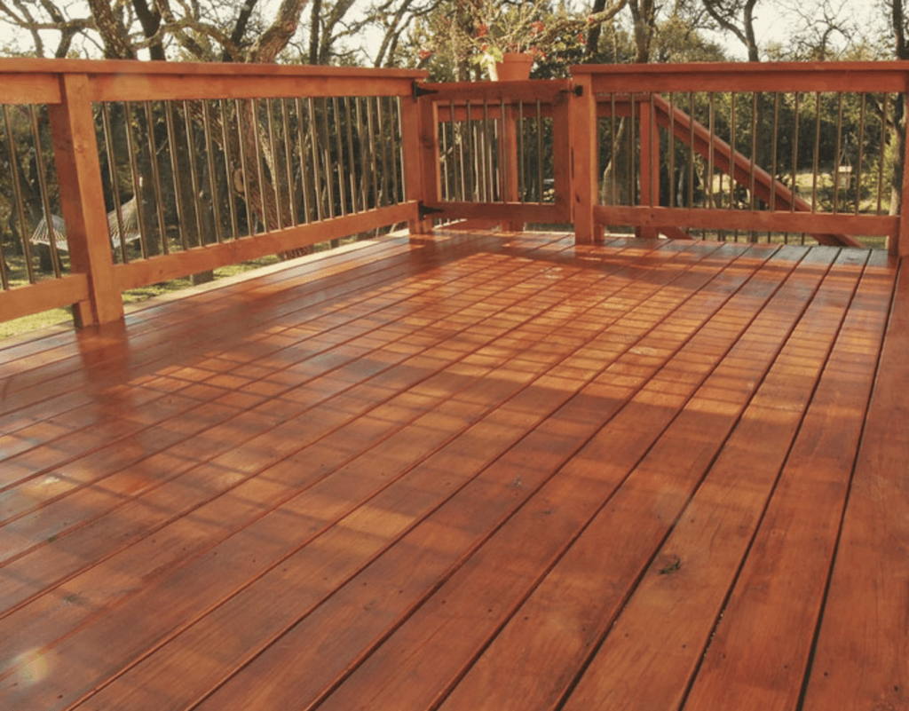 A wooden deck