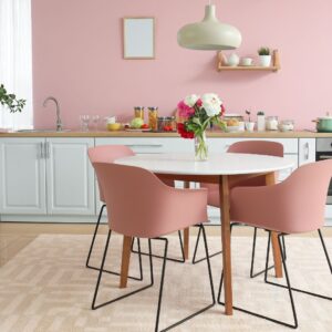 Soft pink kitchen