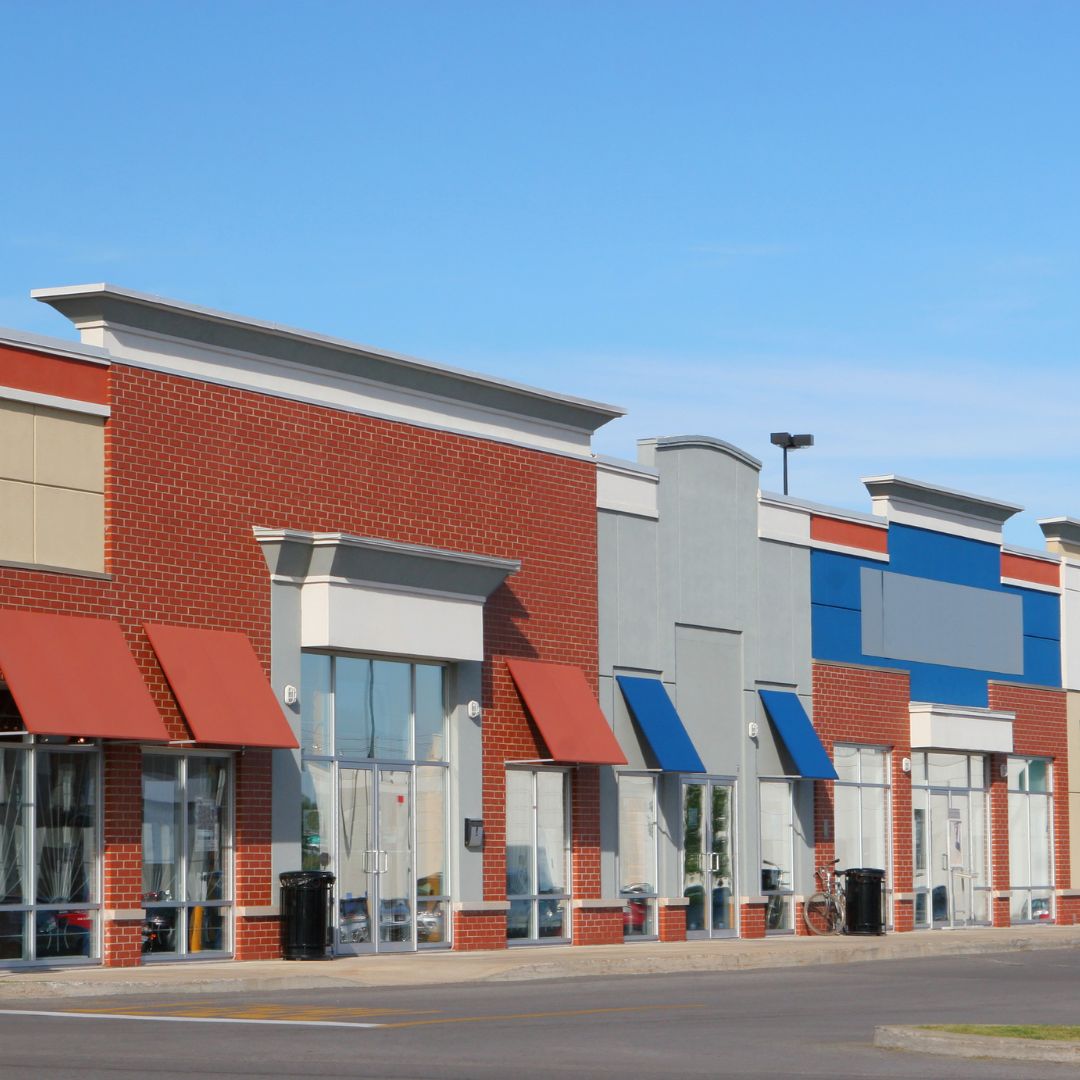 exterior of a strip mall 