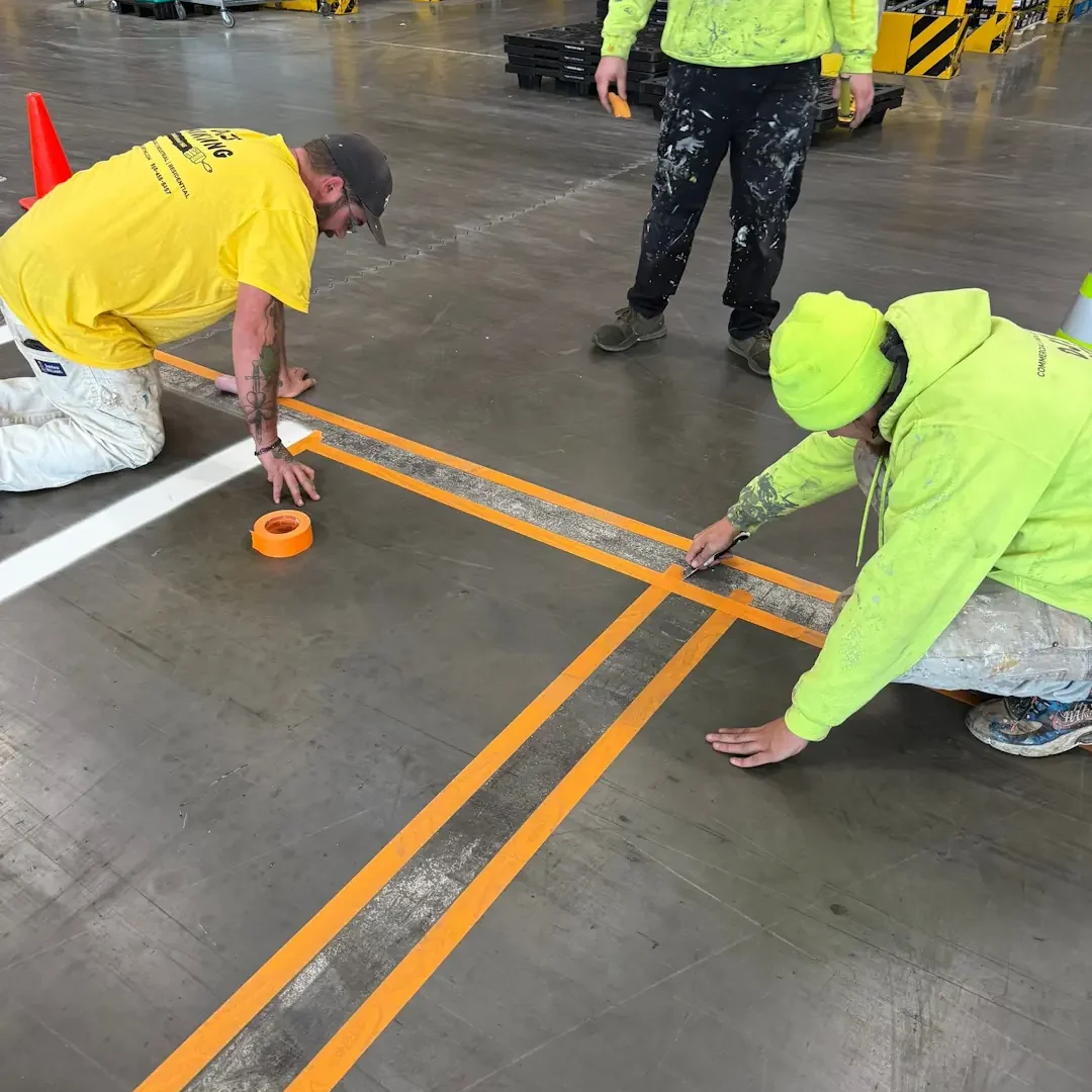Vertical Ind Lidl Regional Distribution Center Pic Interior Test Line Striping Taping Area